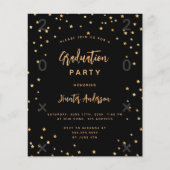 Afstudeerfeest black star jaar budget uitnodiging flyer (Voorkant)