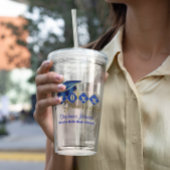 Afstudeerfeest Blauw Goud Gepersonaliseerd Acryl Drinkbeker