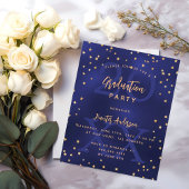 Afstudeerfeest blauw jaar budget uitnodiging flyer