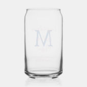 Afstudeerfeest Blauw Monogram Rood Naam Blikvorm Glas (Achterkant)