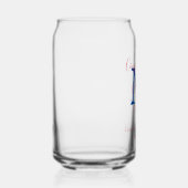 Afstudeerfeest Blauw Monogram Rood Naam Blikvorm Glas (Rechts)