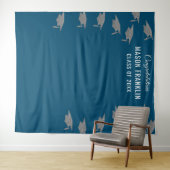 Afstudeerfeest Blauwe Achtergrond Foto Prop Wandkleed (In Situ (horizontaal))