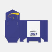 Afstudeerfeest Blauwe gunst Box Bedankdoosjes (Uitgevouwen)