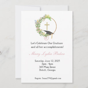 Afstudeerfeest Bloemen Cross Design, Afstudeerder  Kaart