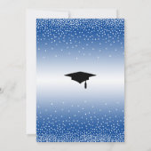 Afstudeerfeest Blue Ombre Confetti Kaart (Achterkant)