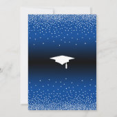 Afstudeerfeest Blue Ombre Confetti Kaart (Achterkant)