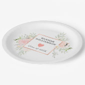 Afstudeerfeest Blush Pink Rose Bloemen Papieren Bordje (Gekanteld)