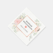 Afstudeerfeest Blush Pink Rose Bloemen Servet (Hoek)