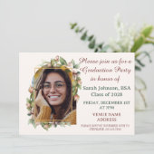 Afstudeerfeest Boho Floral Arch Foto Save The Date (Staand voorkant)
