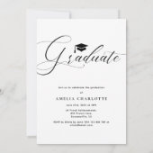 Afstudeerfeest boog foto uitnodigen aankondiging (Achterkant)