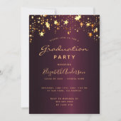 Afstudeerfeest bordeaux gouden sterren 2025 kaart (Voorkant)