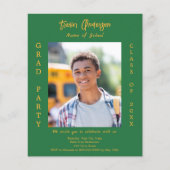 Afstudeerfeest bos groene foto uitnodiging (Voorkant)