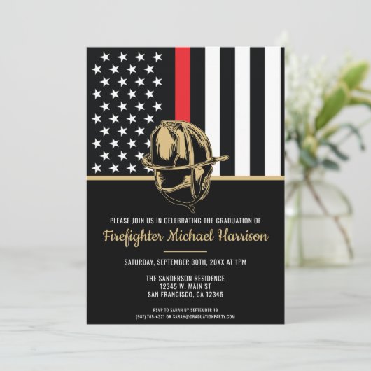 Afstudeerfeest brandweeracademie Rode Vlag brandwe Kaart (Staand voorkant)