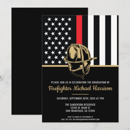 Afstudeerfeest brandweeracademie Rode Vlag brandwe Kaart (Voorkant / Achterkant)