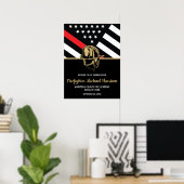 Afstudeerfeest brandweerman Welkom brandweerman Poster (Thuiskantoor)