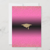 Afstudeerfeest Bright Pink Ombre Confetti Kaart (Achterkant)
