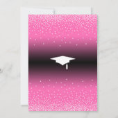 Afstudeerfeest Bright Pink Ombre Confetti Kaart (Achterkant)