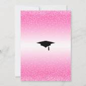 Afstudeerfeest Bright Pink Ombre Confetti Kaart (Achterkant)