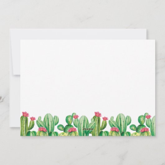 Afstudeerfeest Cactus Fotokaart Feestdagenkaart (Achterkant)