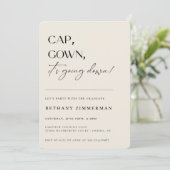 Afstudeerfeest Cap Gown Gaat Los Kaart (Staand voorkant)