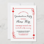 Afstudeerfeest Diamond Spelen Kaart Vegas Uitnodig (Voorkant)