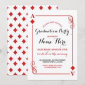 Afstudeerfeest Diamond Spelen Kaart Vegas Uitnodig (Voorkant / Achterkant)