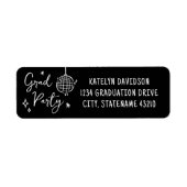 Afstudeerfeest Disco Bal Retouradres Etiket (Voorkant)