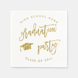 Afstudeerfeest Faux Gold Klasse van Cocktail Servet