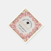 Afstudeerfeest Floral Girly Pink Orchids Gold Servet (Hoek)