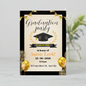 afstudeerfeest folie uitnodiging (Staand Voorkant)