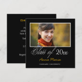 Afstudeerfeest foto gouden uitnodiging (Voorkant / Achterkant)