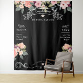 Afstudeerfeest Fotocabine Waterverf Floral Wandkleed (In situ)