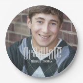 Afstudeerfeest Fotosjabloon Aangepast Papieren Bordje (Voorkant)