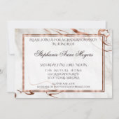 Afstudeerfeest gemarmerde koperen typografie kaart (Achterkant)