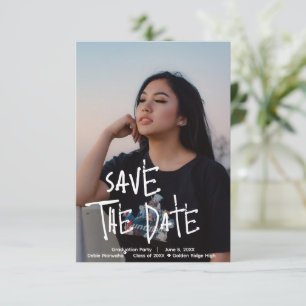 Afstudeerfeest Gepersonaliseerd Save the Date Kaar Bedankkaart