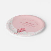 Afstudeerfeest Girly Bubble in Roze Papieren Bordje (Gekanteld)