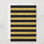 Afstudeerfeest - Gold Black Stripes Kaart (Achterkant)