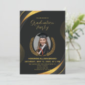 Afstudeerfeest Golden Laurel Wreath Kaart (Staand voorkant)