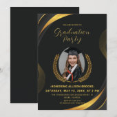 Afstudeerfeest Golden Laurel Wreath Kaart (Voorkant / Achterkant)