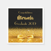 Afstudeerfeest goud zwart goud boog servet (Voorkant)