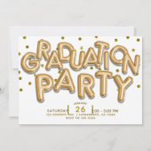 Afstudeerfeest gouden ballonnen kaart (Achterkant)