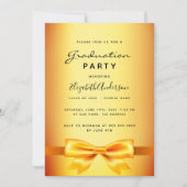 Afstudeerfeest gouden boog meisje kaart (Voorkant)