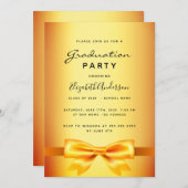 Afstudeerfeest gouden boog meisje kaart (Voorkant / Achterkant)