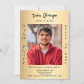 Afstudeerfeest gouden fotoklas van 2025 kaart (Voorkant)