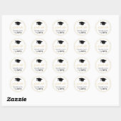 Afstudeerfeest Gouden Glitter Confetti Ronde Sticker (Vel)