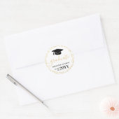 Afstudeerfeest Gouden Glitter Confetti Ronde Sticker (Envelop)
