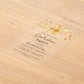 Afstudeerfeest gouden sterren pet topper duidelijk acryl uitnodigingen (Laagn)