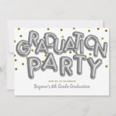 Afstudeerfeest Gouden Zilveren Ballonnen Viering Kaart (Voorkant)