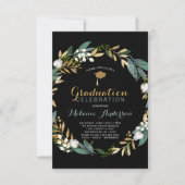 Afstudeerfeest Greenery Wreath Kaart (Voorkant)