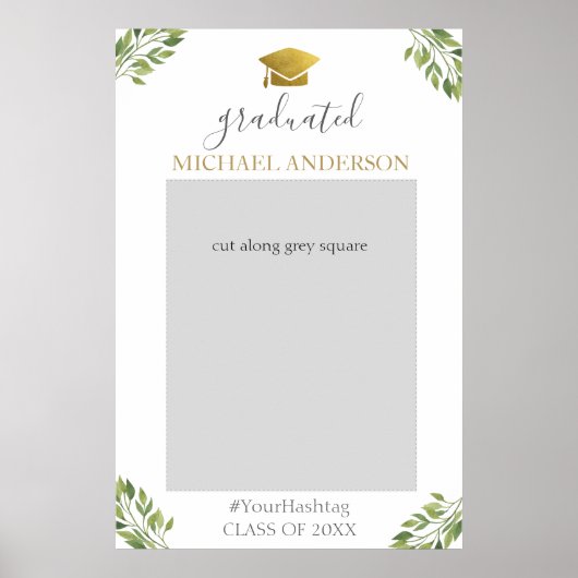 Afstudeerfeest groen Photo Booth Frame Poster (Voorkant)